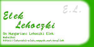 elek lehoczki business card